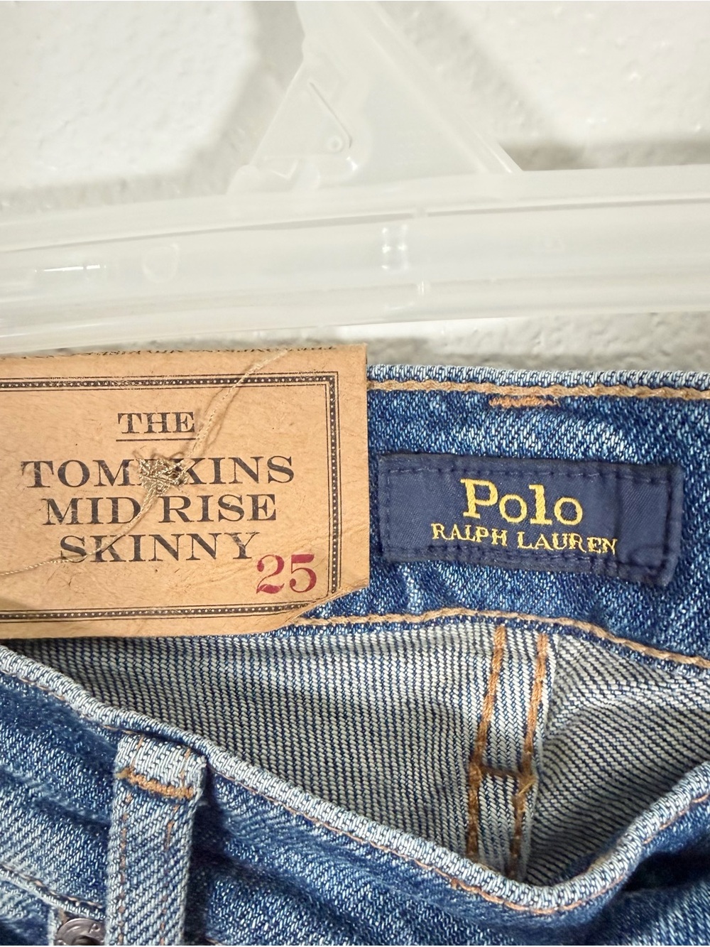 NWT Polo Ralph Lauren Blue Jeans The Tompkins Mid Rise Skinny Pants Women Kid 25 - Picture 5 of 9